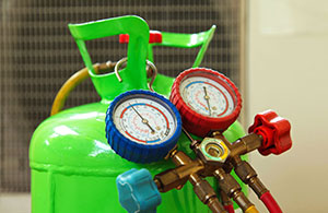Freon tank with gages