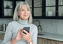 Woman looking at cell phone